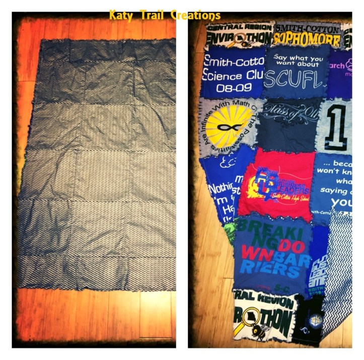 front back view rag quilt