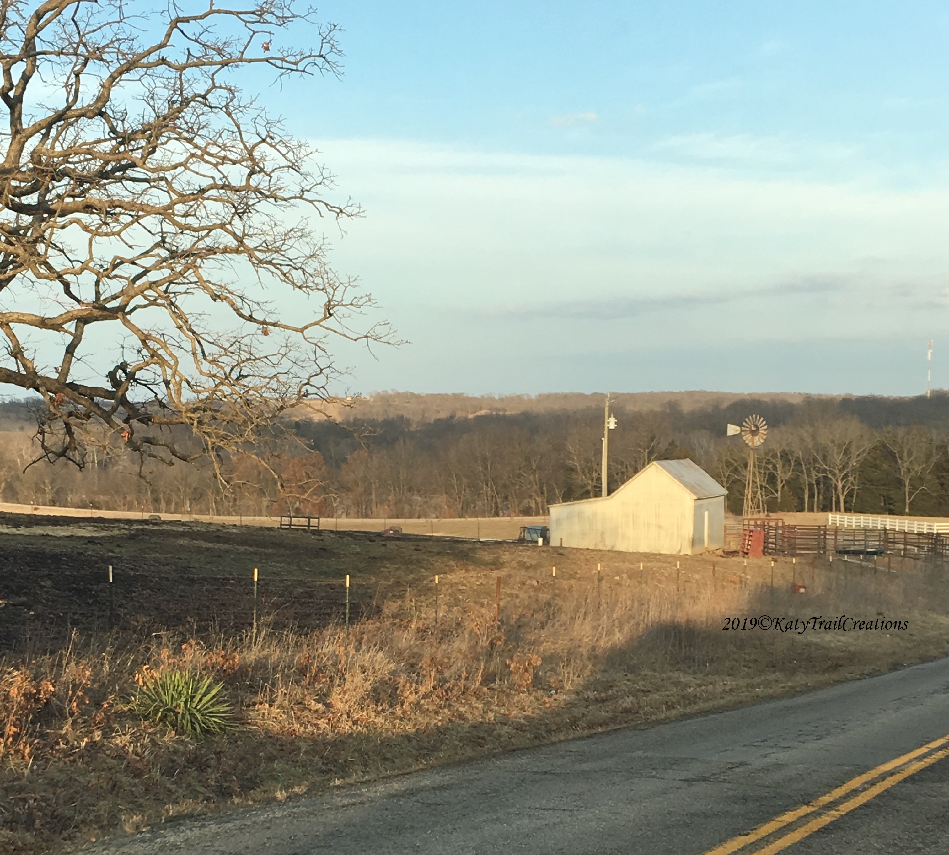 White Barn with assorted cattle gates.