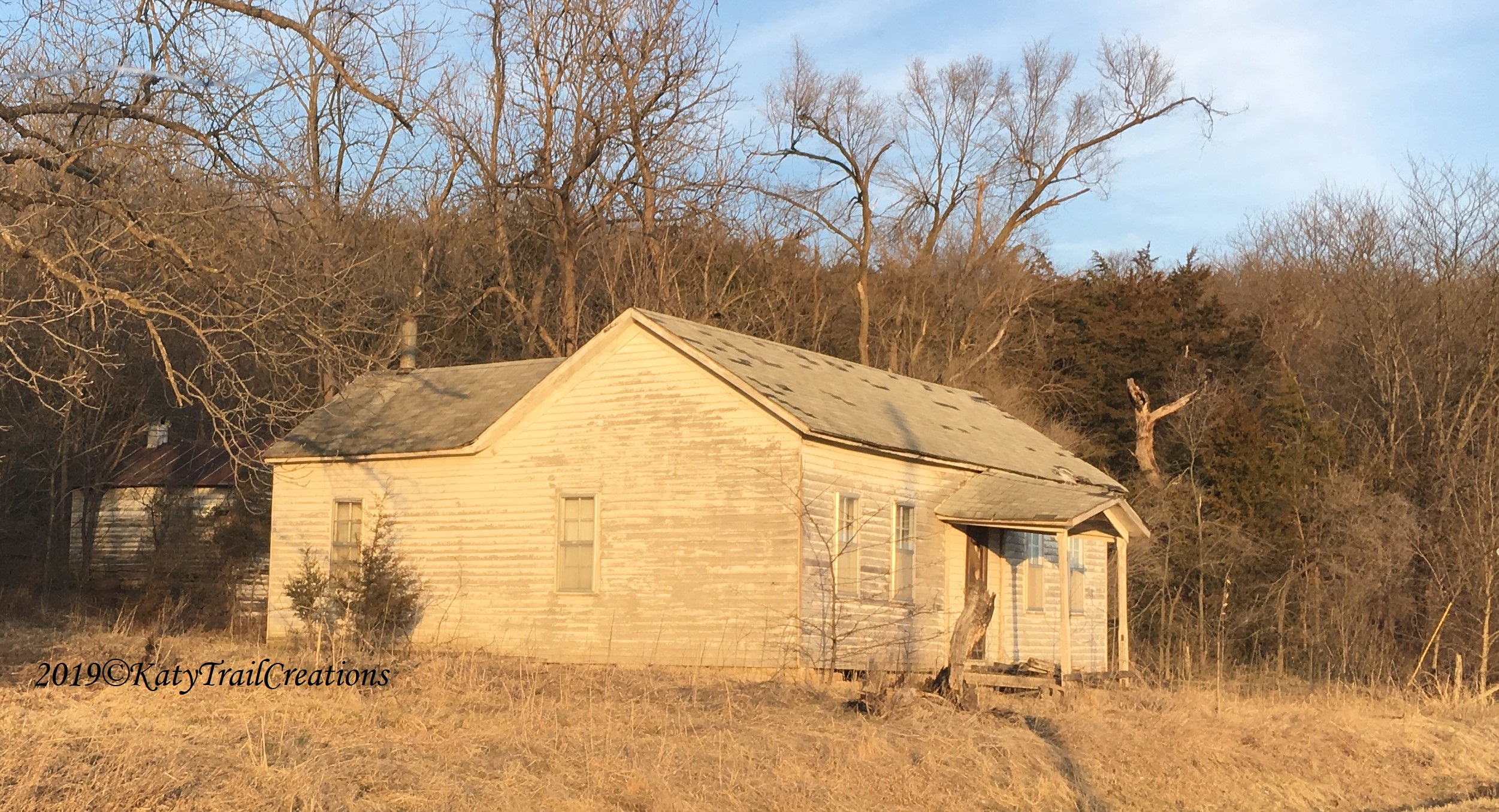 Clapboard sided farm house