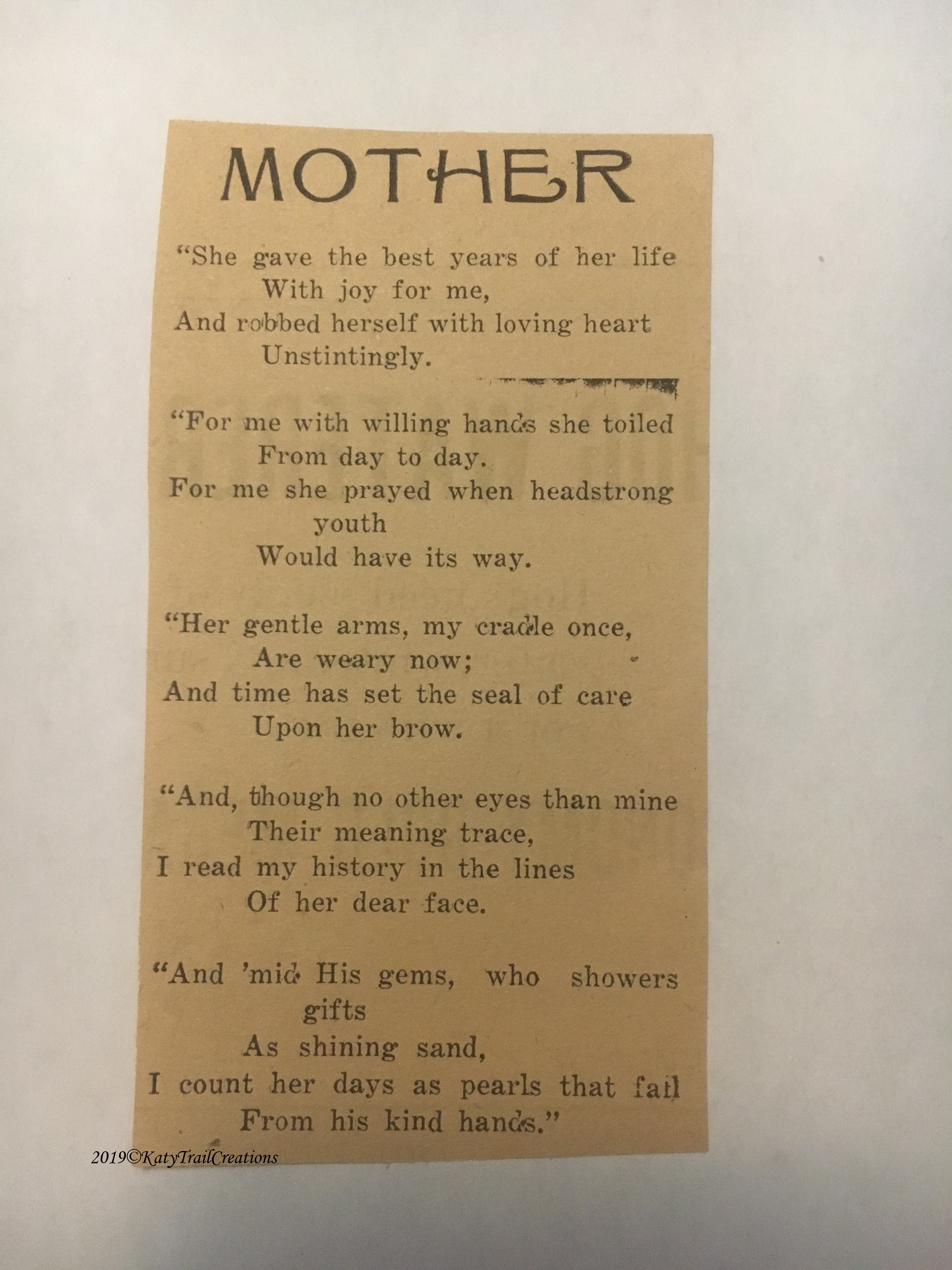 Mother's Day poem