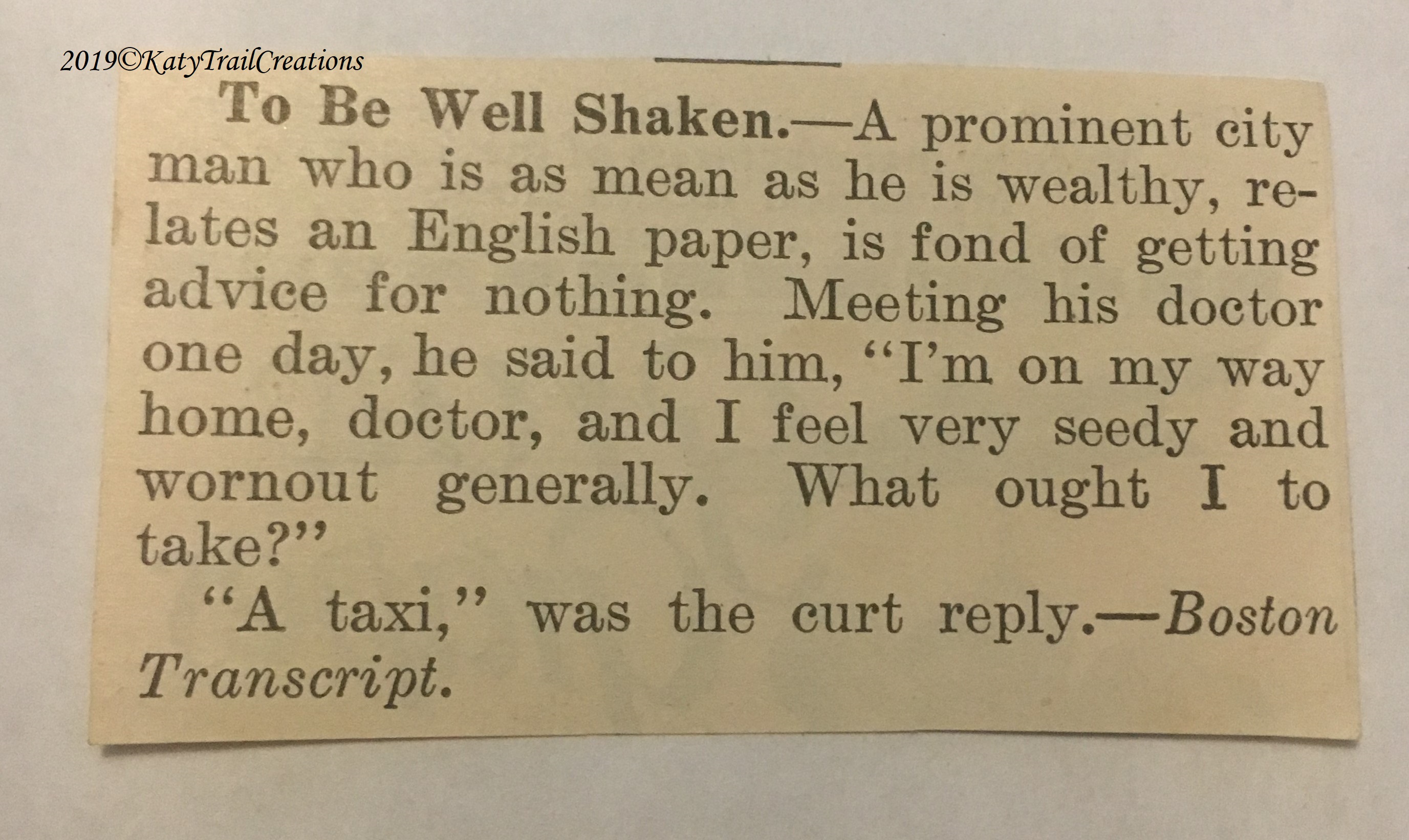 Advice from the Doctor