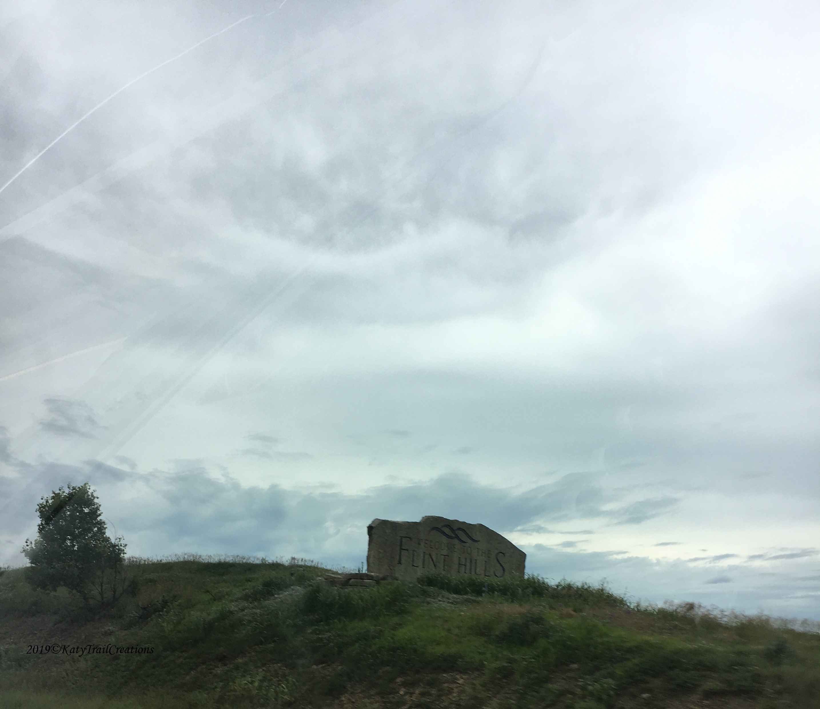 Flint HIlls marker on a slab of flint