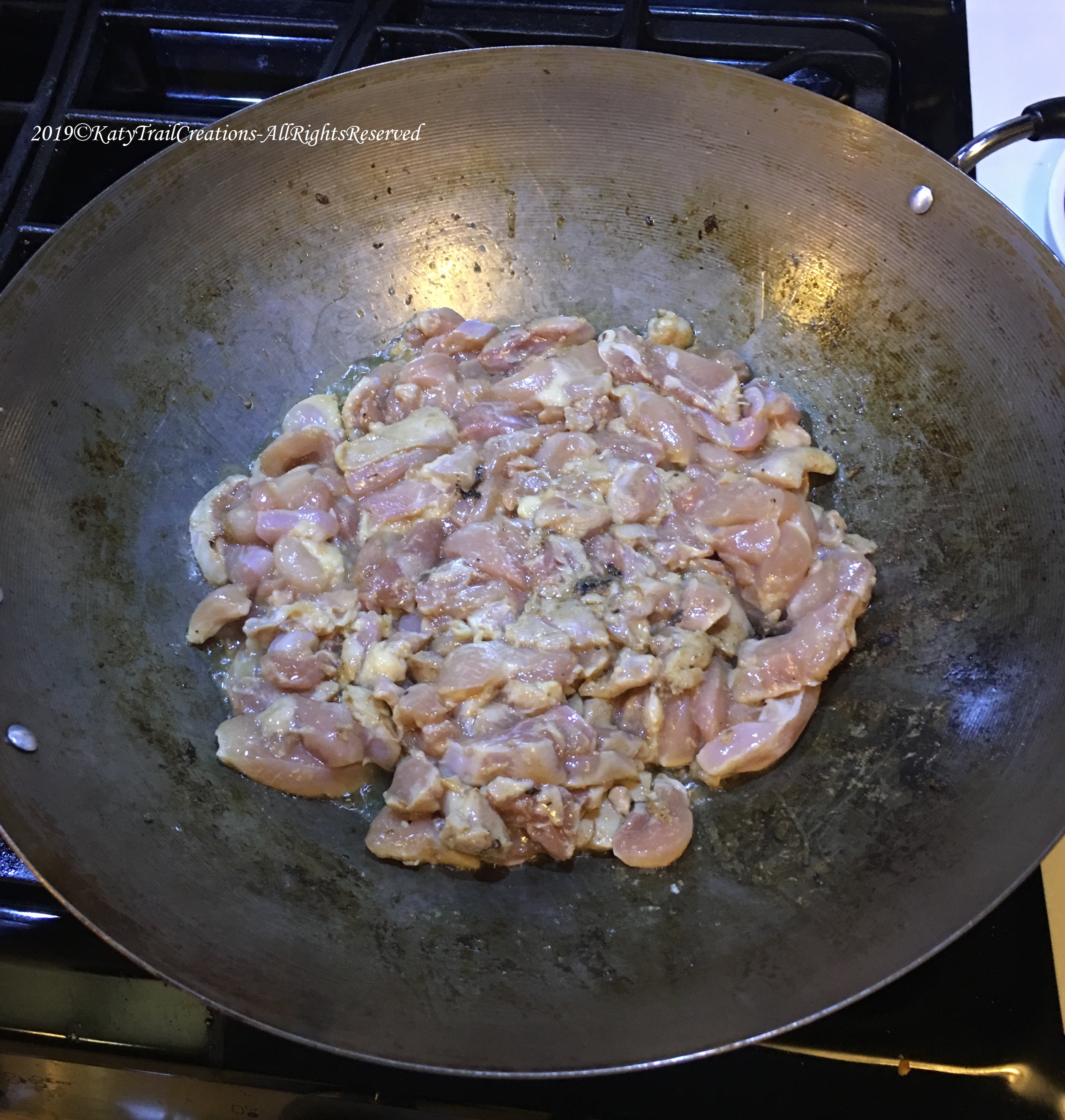 Vegies removed temporarily to cook up the chicken