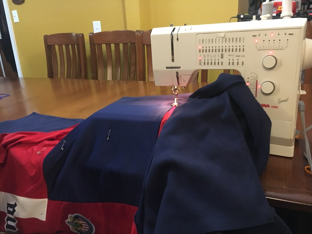 The dining room table serves me well in large projects